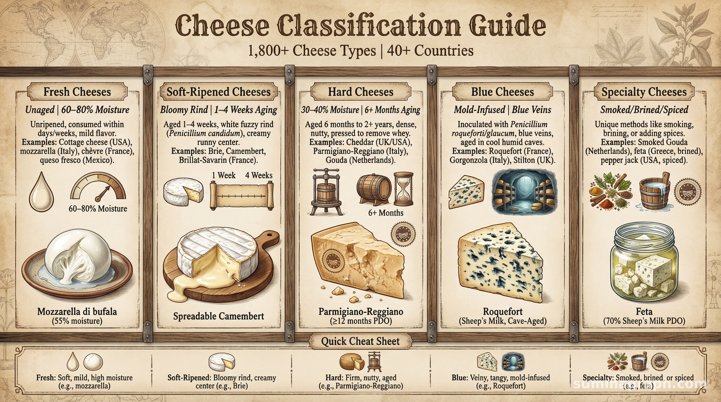 Cheese Classification Guide: A Visual Breakdown of Global Varieties ...