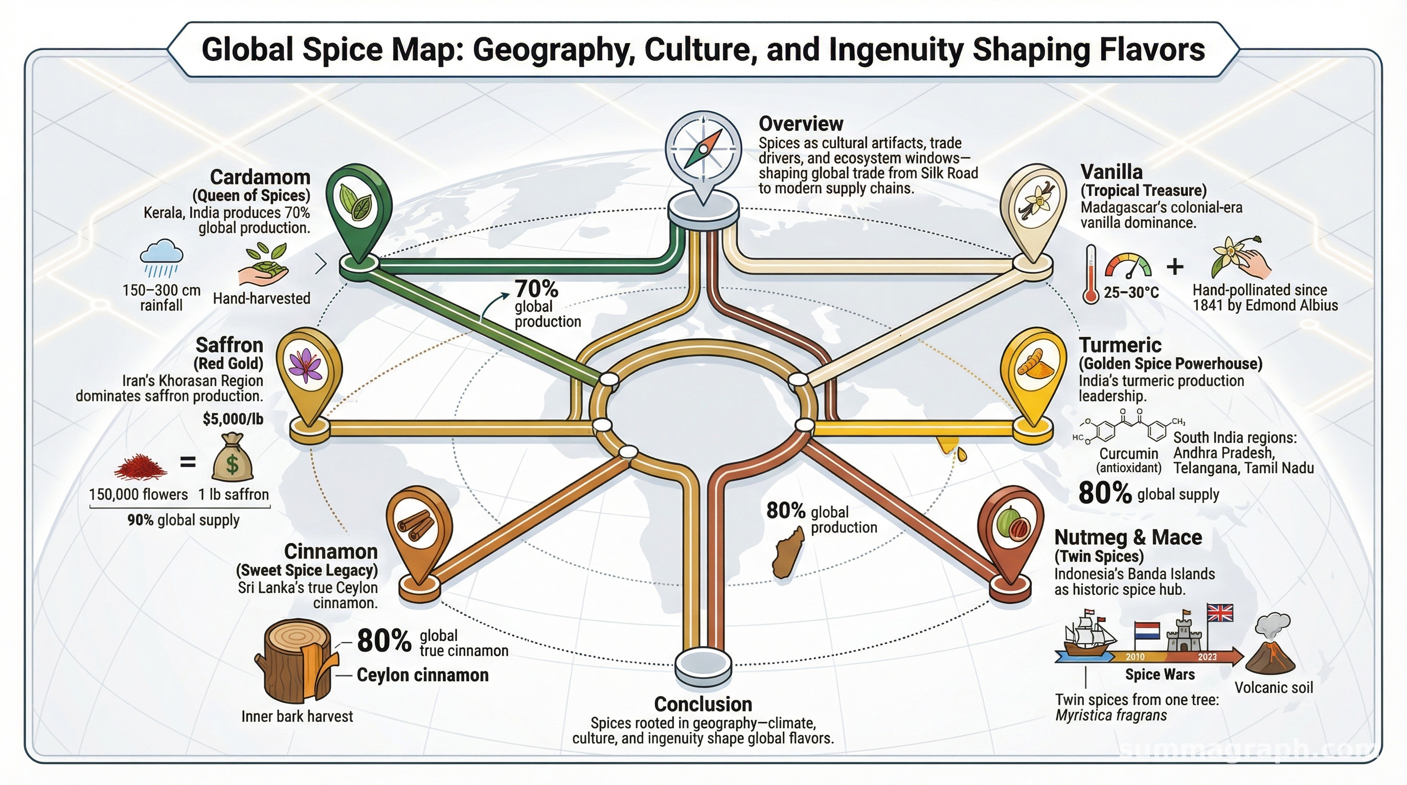World Map of Spice Origins | Summagraph