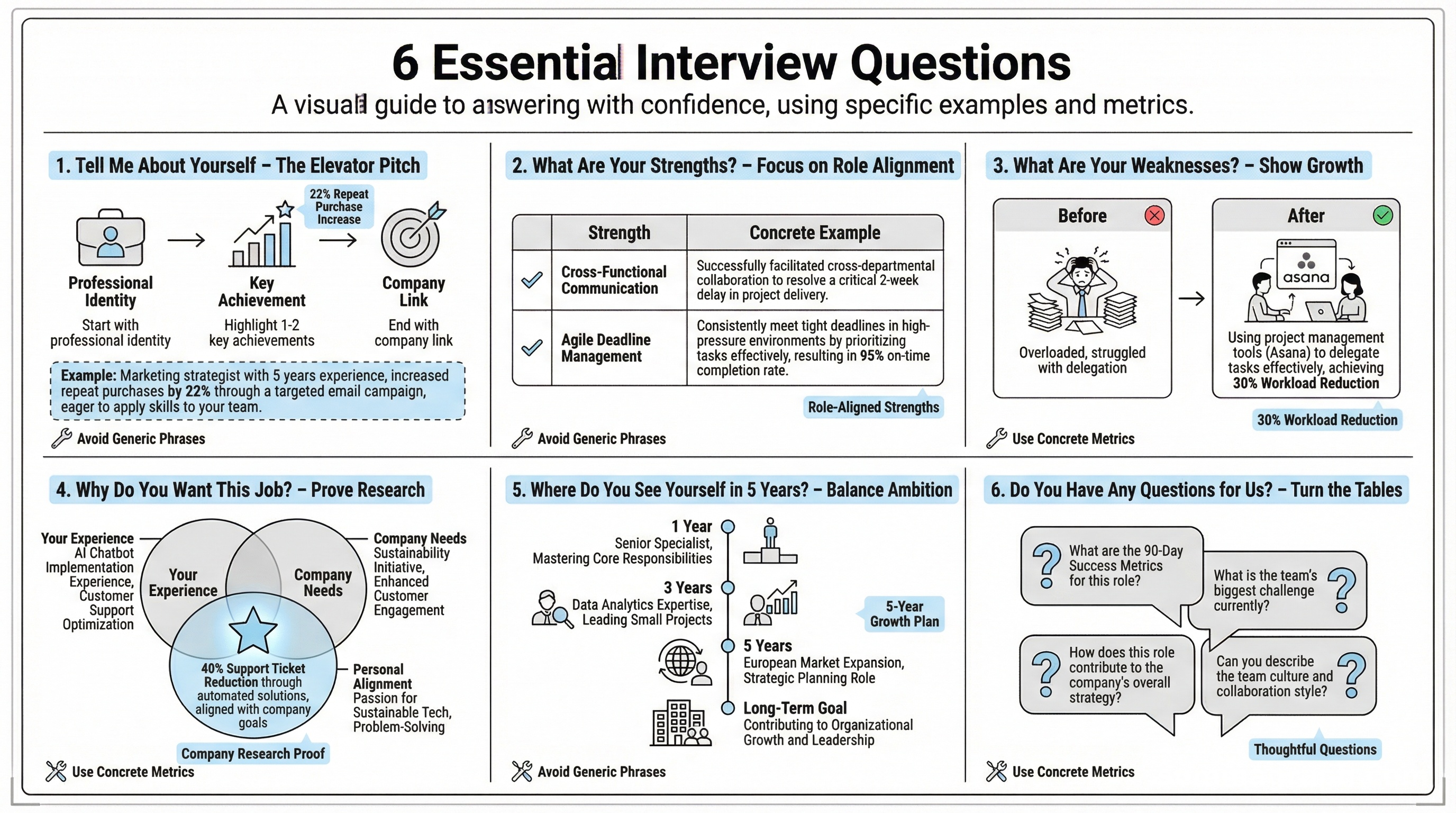 6 Essential Job Interview Questions & How to Answer Them | Summagraph