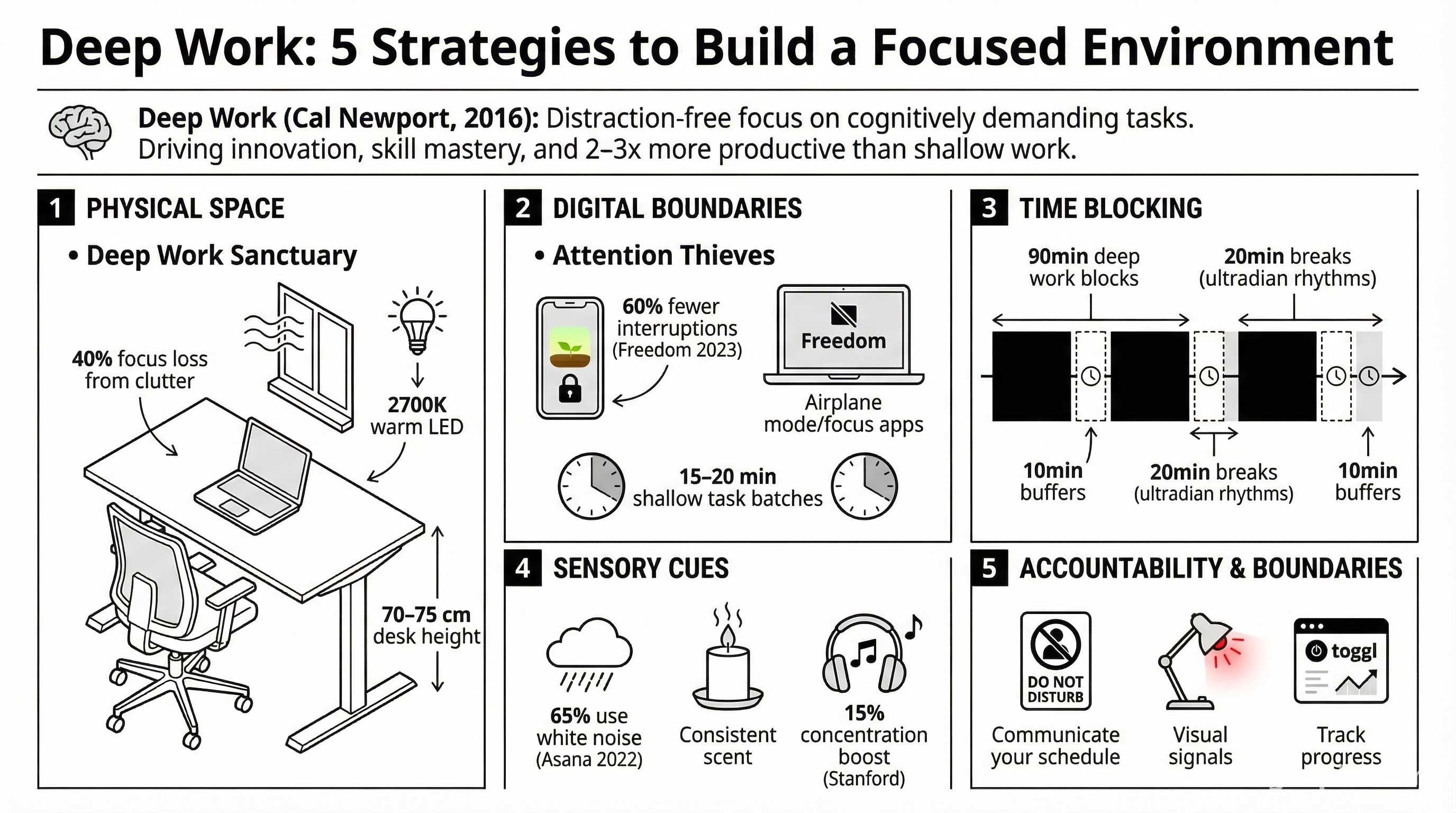 Deep Work: 5 Strategies to Build a Focused Environment - Infographic ...
