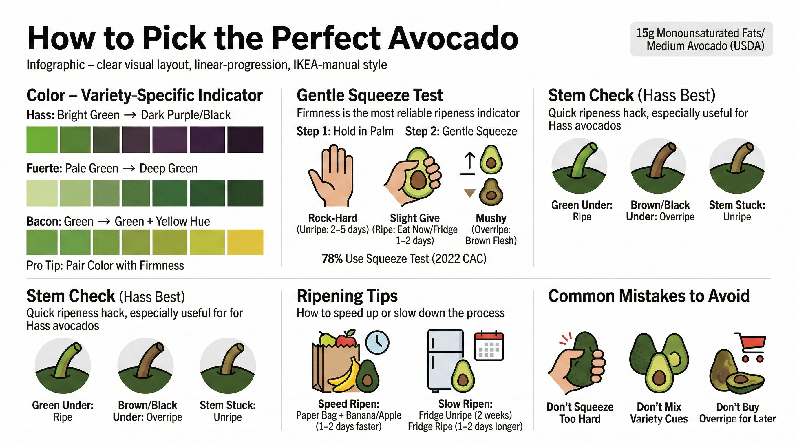 Avocado Color Preprocessing How to Pick the Perfect Avocado: A Color & Firmness Guide - Infographic ...