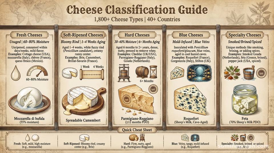 Cheese Classification Guide: A Visual Breakdown of Global Varieties ...