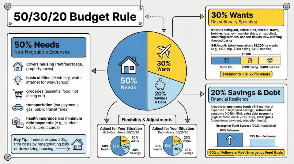 Budget Framework Example The 50/30/20 Budget Rule: A Simple Framework for Financial Balance ...