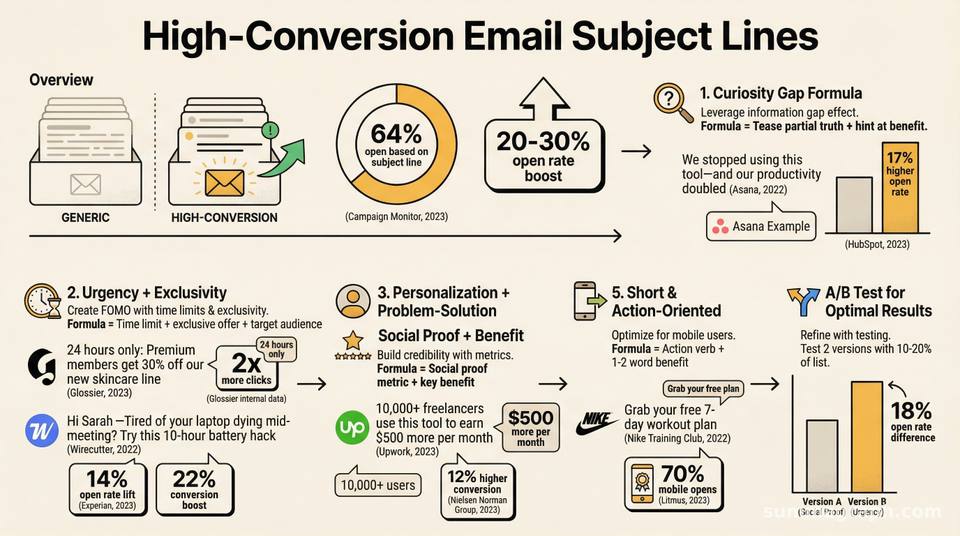 High-Conversion Email Subject Lines: Formulas & Examples - Infographic ...